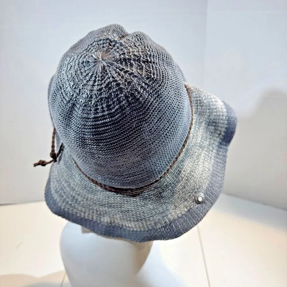 Peter Grimm Gray Woven Sun Hat, Signature Relaxed Bucket Silhouette One Size